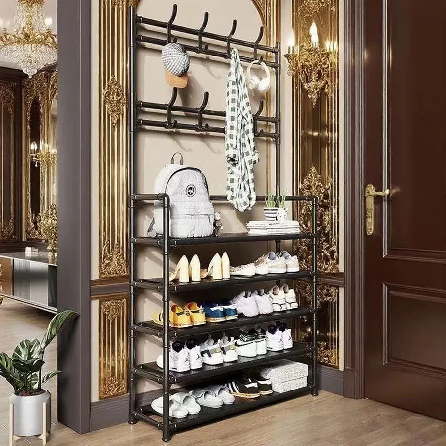 Multifunctional Entrance Shoe Rack – Large Capacity, 3-Layer Storage Organizer for Shoes, Bags & Accessories.