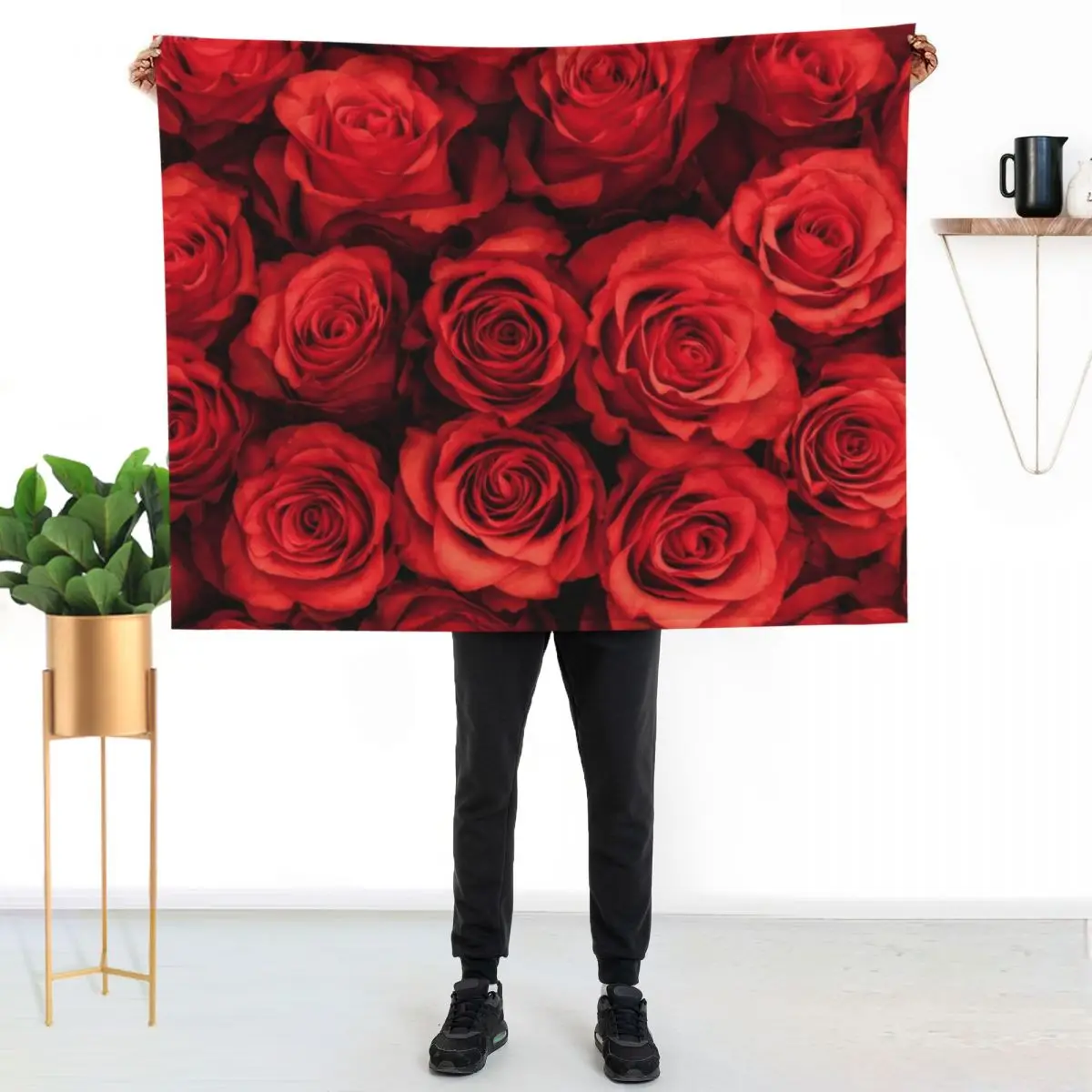 Red Roses Throw Blanket Polar Soft Thins Heavy Moving Winter beds Blankets