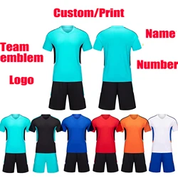 Soccer uniforms custom Football training clothing DIY Adult and Kids clothes Men Boys Soccer Clothes Sets Short Sleeve Printing