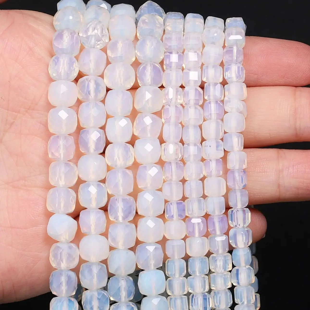 5mm 7mm Faceted Natural Square Opal Stone Beads For Jewelry Making DIY Charms Bracelet Neckalce Accessories Supplies