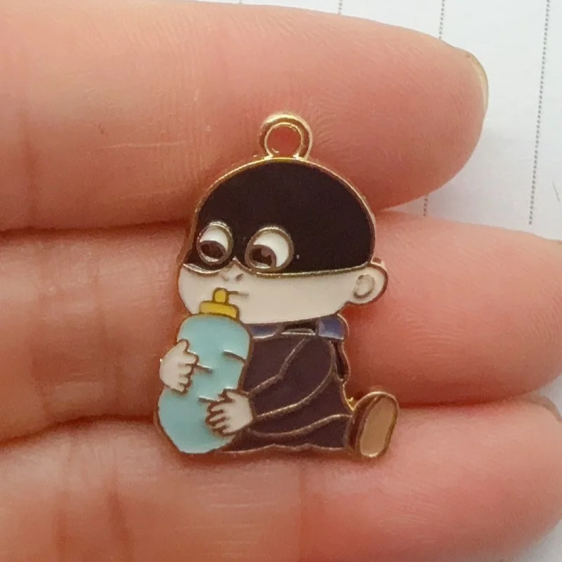 10pcs alloy drip oil cartoon pendant, DIY jewelry making earrings, keychain accessories view 3