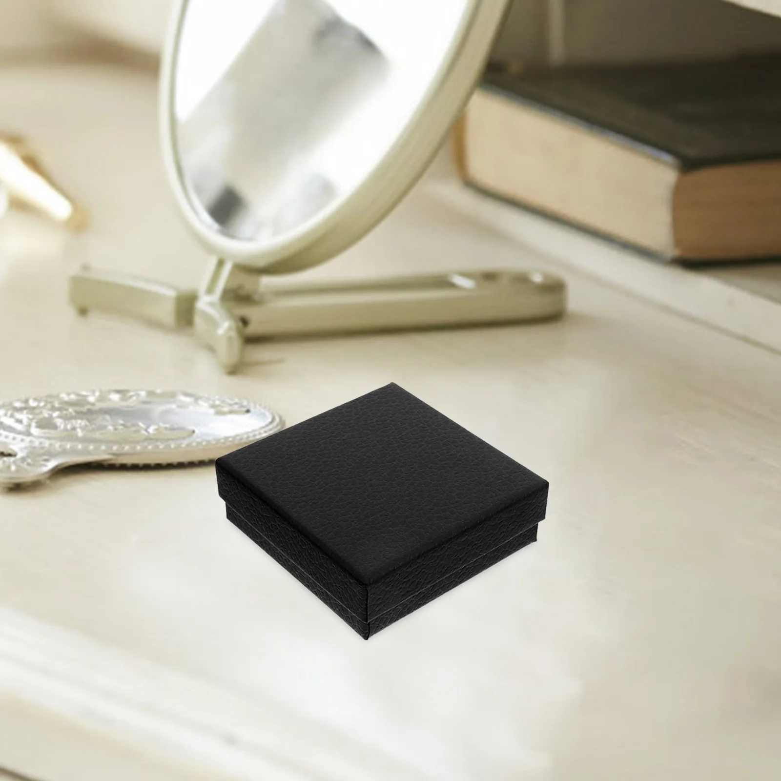 

10Pcs Black Jewelry Boxes Small Portable Elegant Paper Pad for Rings Necklaces Earrings Travel Wedding Packaging