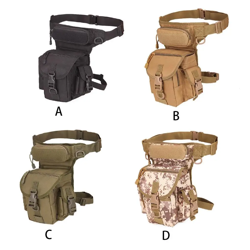 Drop Leg Bag Utility Leg Pouch Outdoor Hiking Camping Photography Zipper Closure Oxford Cloth Bag, Desert Camouflage