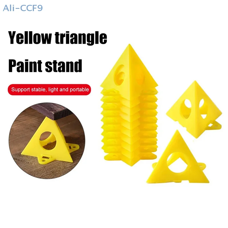 Woodworking Paint Bracket Set Yellow Painted Plastic Cushion Block Spray Painting Air Dry Coated Triangular Bracket 10/20Pcs