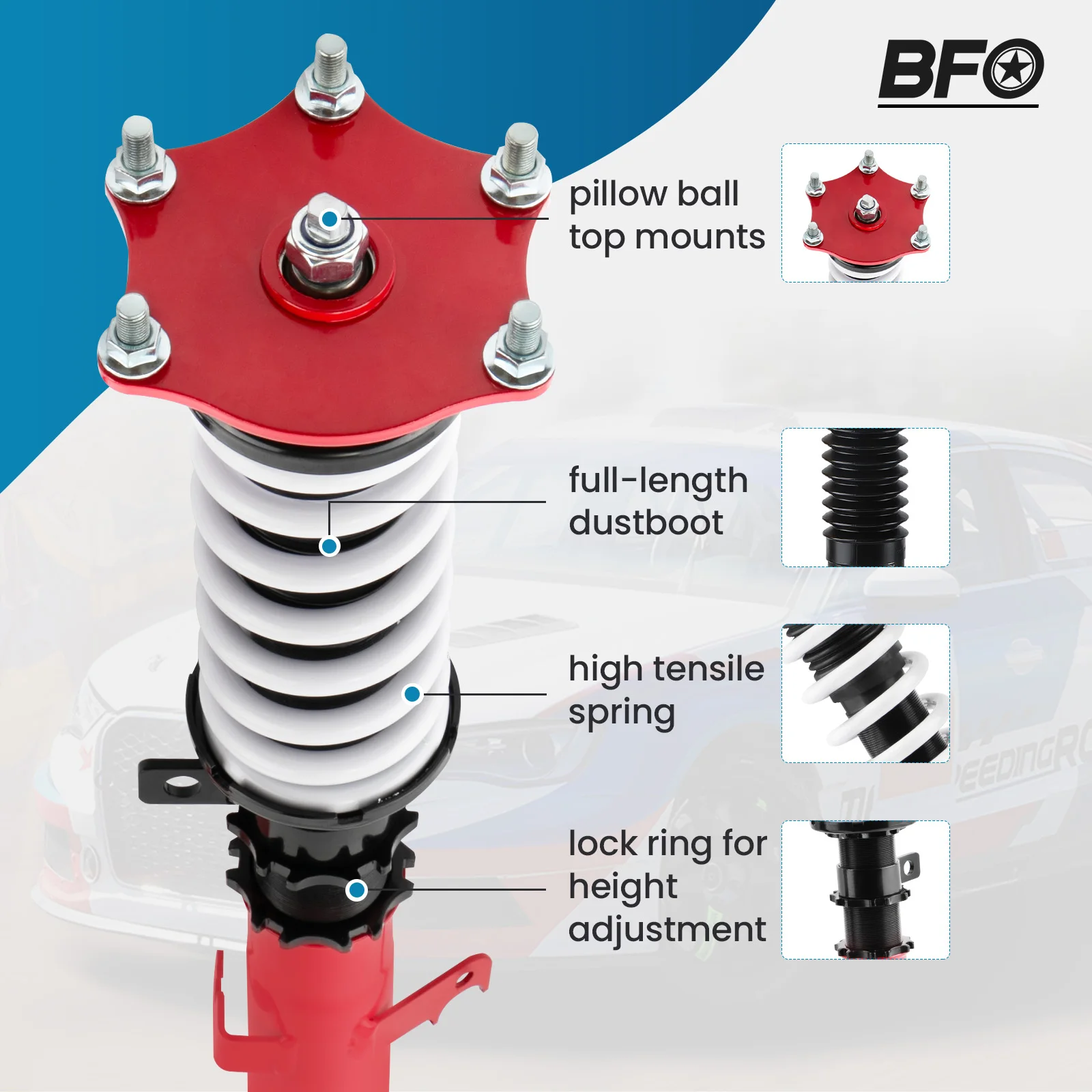 Front Rear Coilover Shock Absorber Set O/S For Honda CRV CR-V 2007-Onwards New