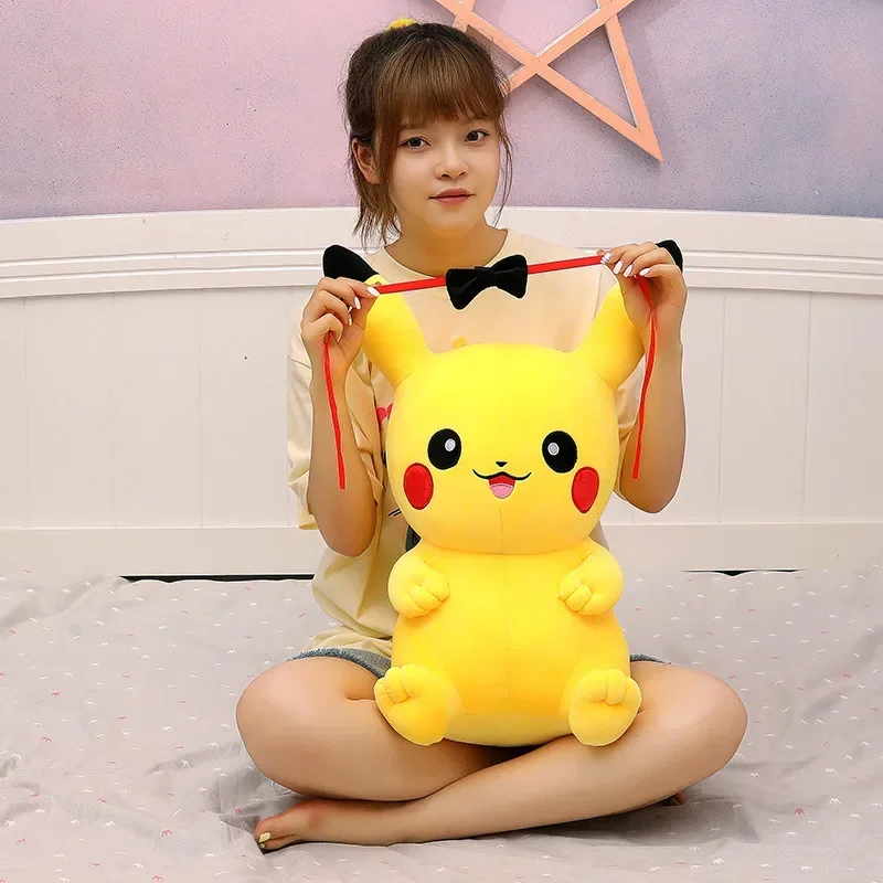 Pokemon Big Size 80 cm Pikachu Knuffel Kawaii Anime Gele Elf Pluche Pop Soft Gevulde Cartoon Pop Verjaardagscadeau voor kinderen Meisje