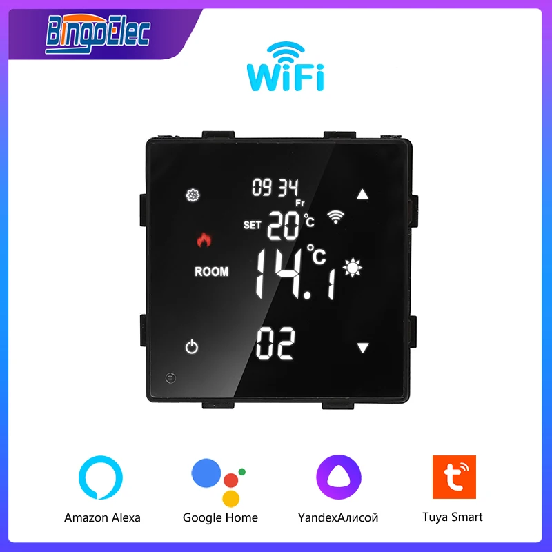 Bingoelec Smart WiFi Touch Screen Thermostat Module for Electric Floor Heating Water Boiler Temperature Remote Controller Alexa