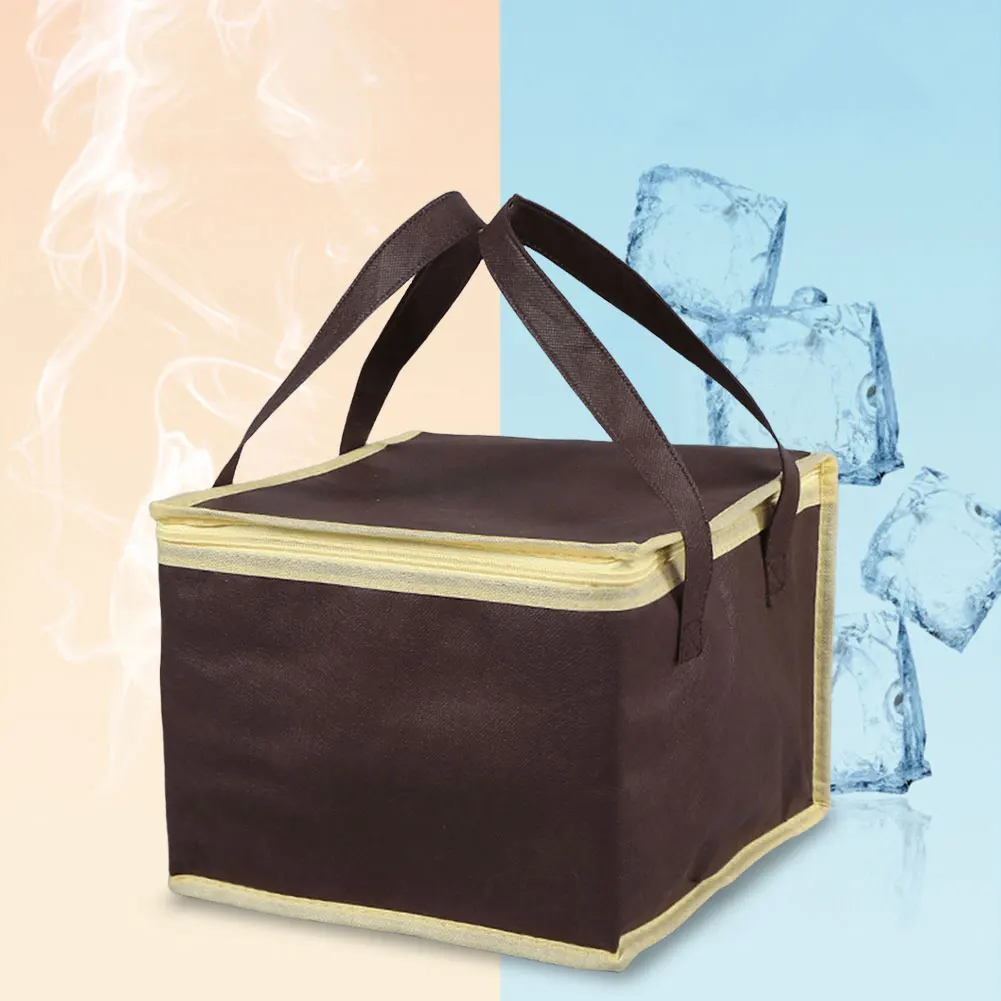 حقيبة معزولة لتوصيل البيتزا والطعام، حامل تخزين حراري معزول قابل لإعادة الاستخدام، حقيبة غداء للنزهات الخارجية للأطعمة الساخنة والباردة