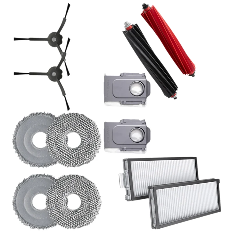 

A005-аксессуары, запасные части для пылесоса Roborock Qrevo Master, HEPA-фильтр, боковая щетка, основная щетка, тряпки для швабры, мешок для пыли