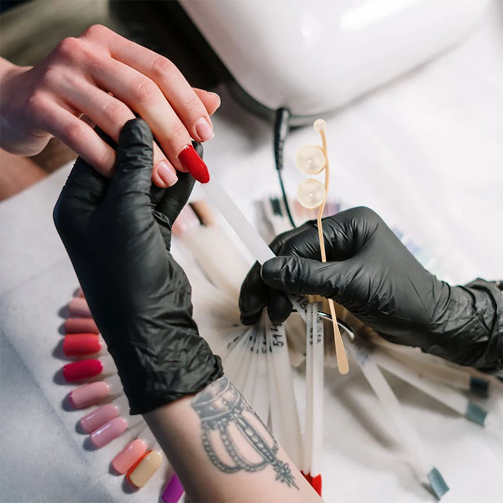 Varilla agitadora para decoración de uñas, herramienta de manicura de cabeza japonesa, palo mezclador de uñas en polvo, pegamento líquido, diamantes de imitación acrílicos, 2 uds.