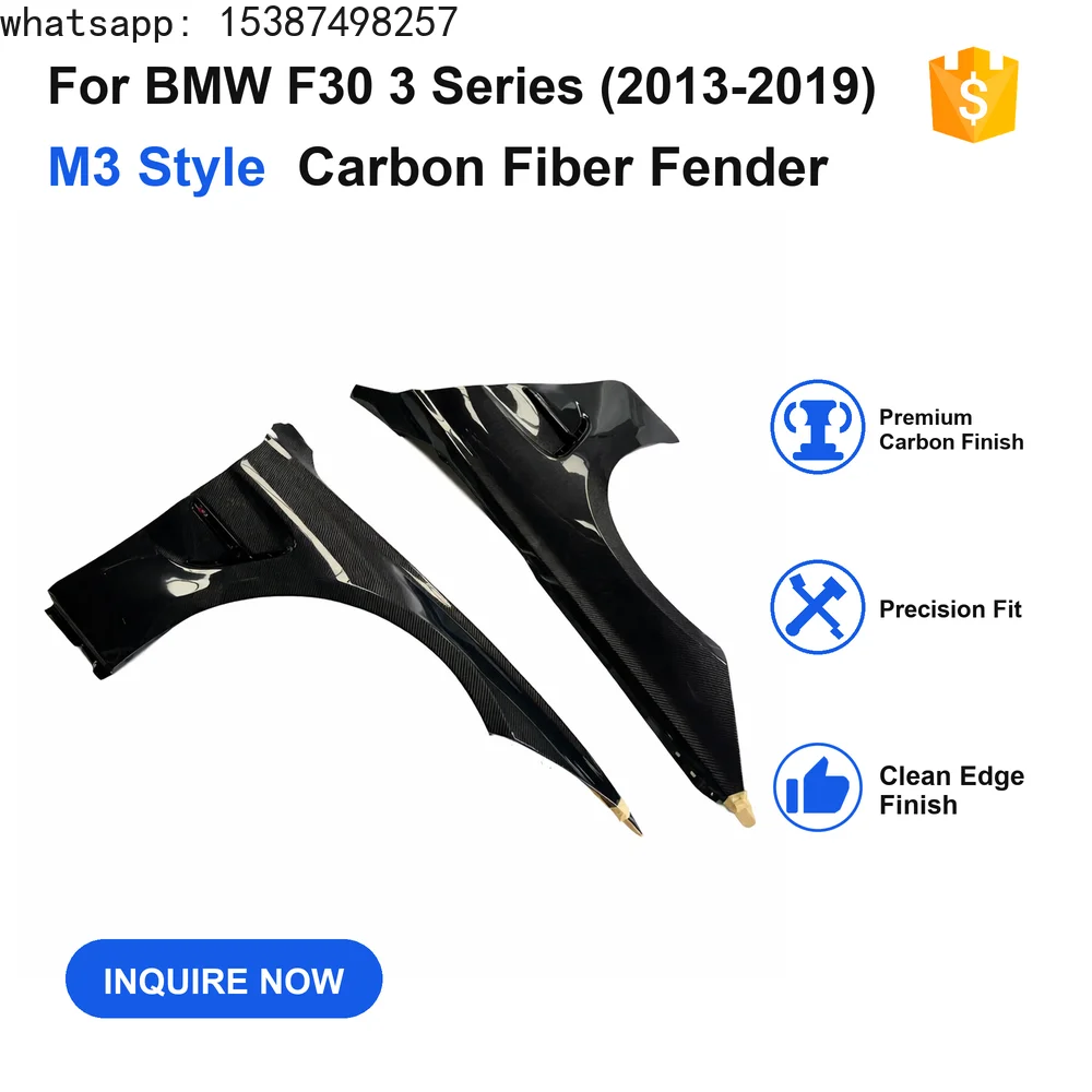 For Carbon Fiber Front Fenders for BMW F30 340i 3 Series 2013-2019 M3 Style BMW F30 Carbon Fiber Fenders Front Wings