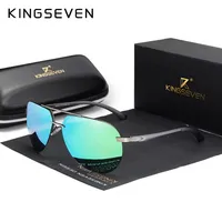 KINGSEVEN gafas de sol polarizadas de aluminio y magnesio sin montura para hombre, gafas Retro de alta definición para mujer, gafas de sol