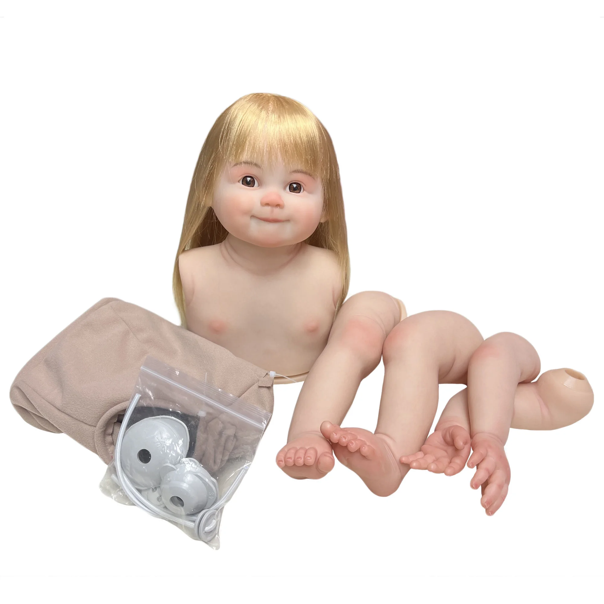 28 Inch Lyra Lin Painted Bebe Reborn Kits By David full vinyl Cloth Belly Body Handmade Lifelike Soft Vinyl Newborn Baby Doll