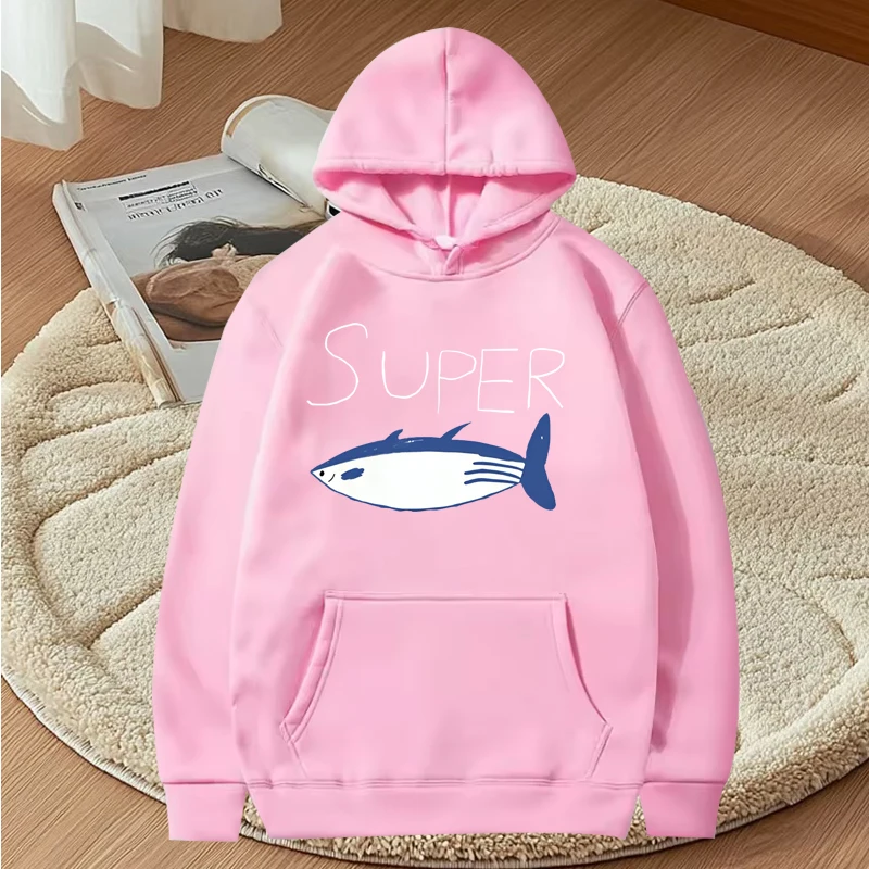 Kpop Korean Jin Super Tuna Fish Kawaii graphic hoodie men ’s women vintage Long sleeve streetwear print oversized  hoodie unisex