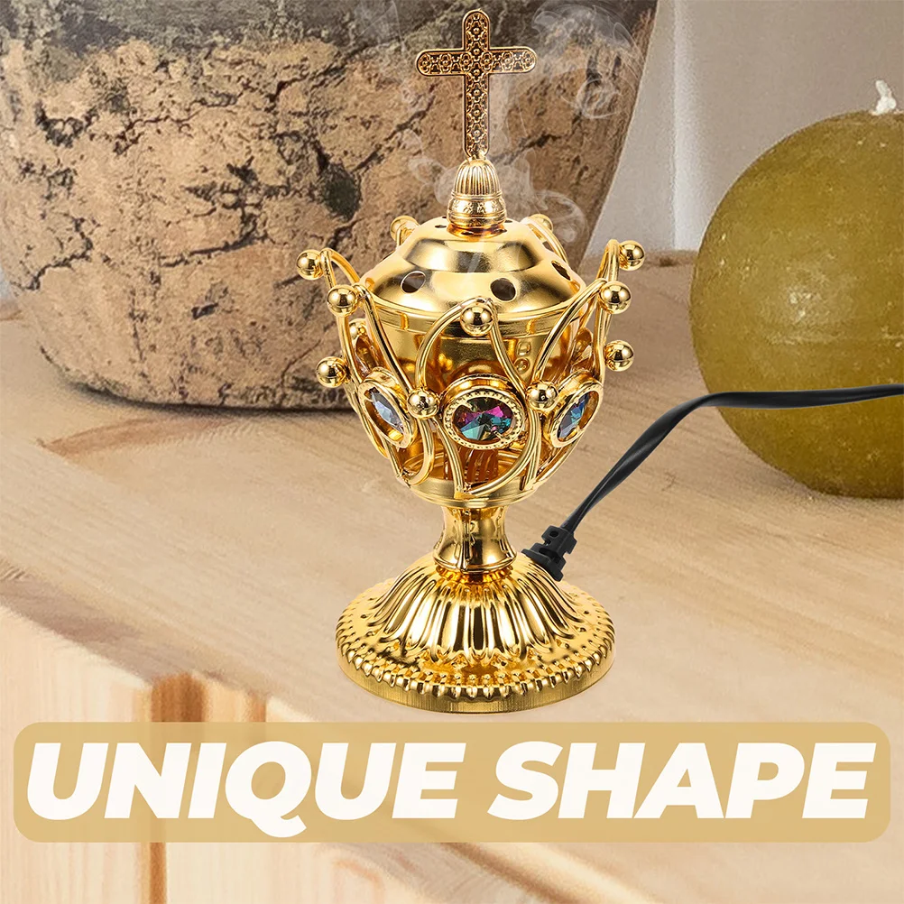 

Incense Burner Holder Car Bakhoor Electric Insence for Home Charcoal Iron Censer