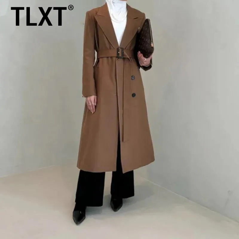 

TLXT женский летний плащ с поясом - легкая однобортная куртка, повседневная пляжная накидка, модная кувейтская одежда XK1387