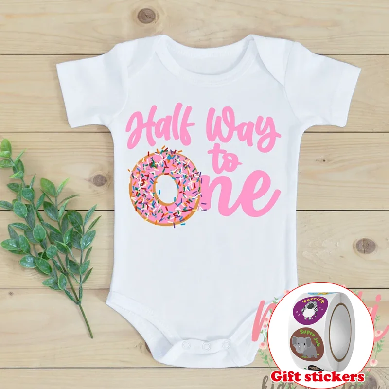 

Body Suit Short Sleeved T-shirt Donut Birthday Onesie Sweet One Onesie Six Month Birthday Onesie Baby Onesie Birthday T Shirt