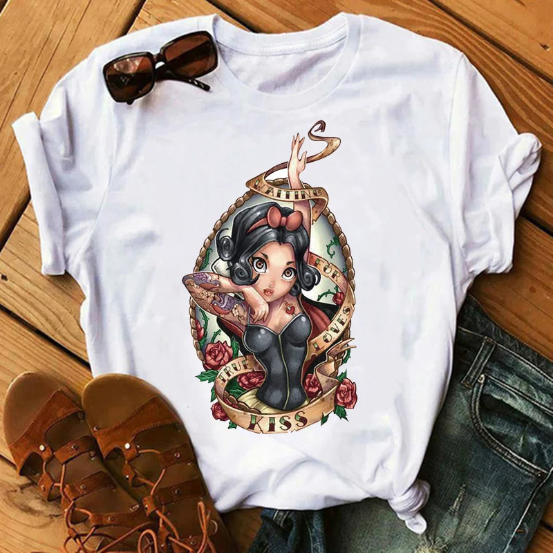 

Super Fire Punk Princess Graphic Printing Summer Luxury Brand Pure Cotton Men's and Women's T-shirt Short Sleeve Street Fashion