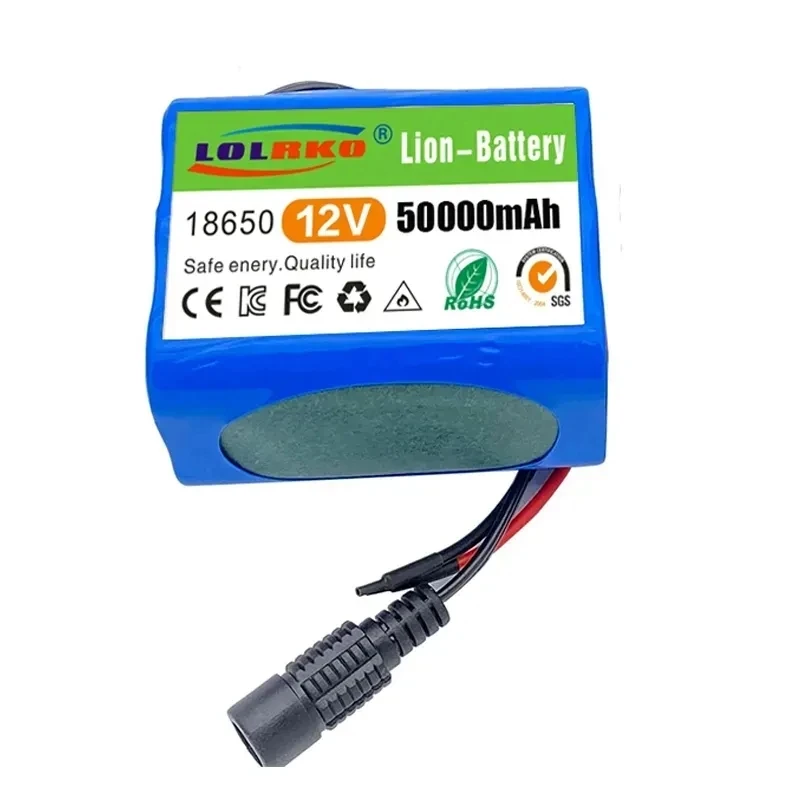 Akumulator 12V 50000mah 18650 litowo-jonowych 50Ah z ładowarką BMS akumulatory litowe płyta ochronna + 12.6V