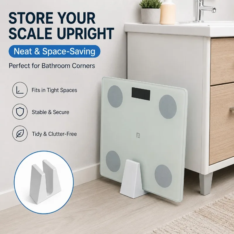 Body Fat Scale Storage Rack Upright Smart Scale Holder Compact U-Shaped Stand for Bathroom Bedroom Cabinet Organization