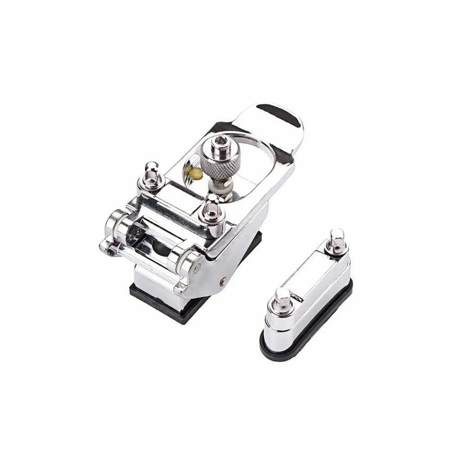 Silver Metal Drum Rocker Adjuster with Rubber Pads for Professional Acoustic Drum Set Stability