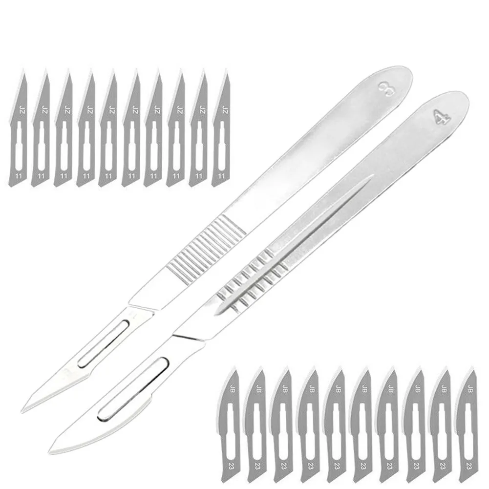 20pc Carbon Steel Blades  2pc Handle DIY Engraving Craft Knives Cutting PCB Repair Sword Hand Tools Carbon Steel