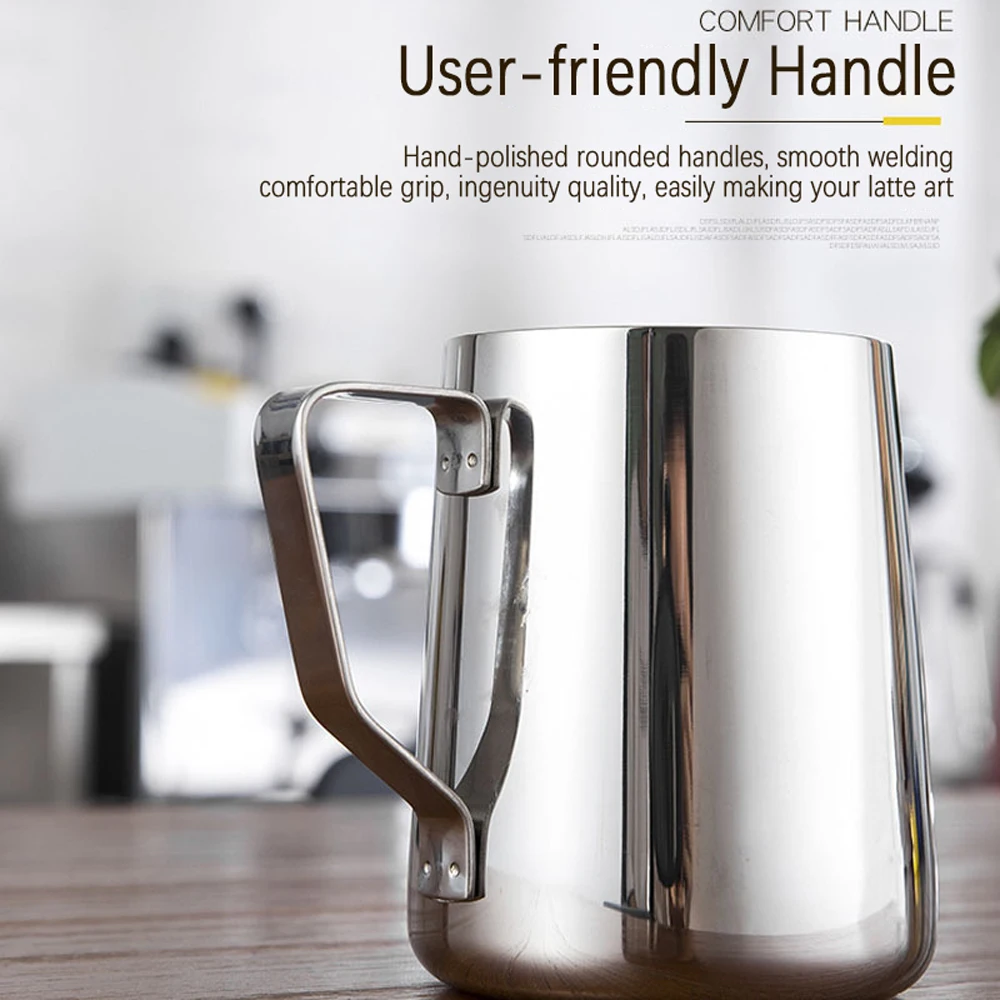 Stainless Steel Milk Frothing Pitcher Steaming Milk Coffee Jug Cappuccino Latte Art Espresso Barista Steam Cup 150/350/600Ml