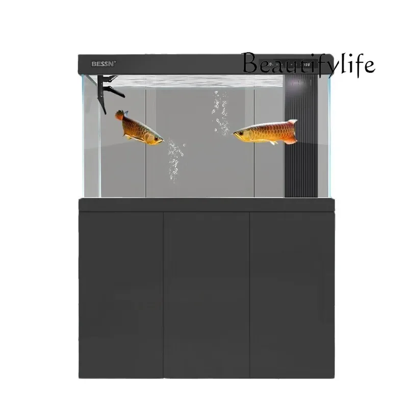 R Fish Tank Living Room Fish Tank Living Room Floor Ultra-white Ecological Bottom Filter Aquarium Household Oversized Arowana Ta