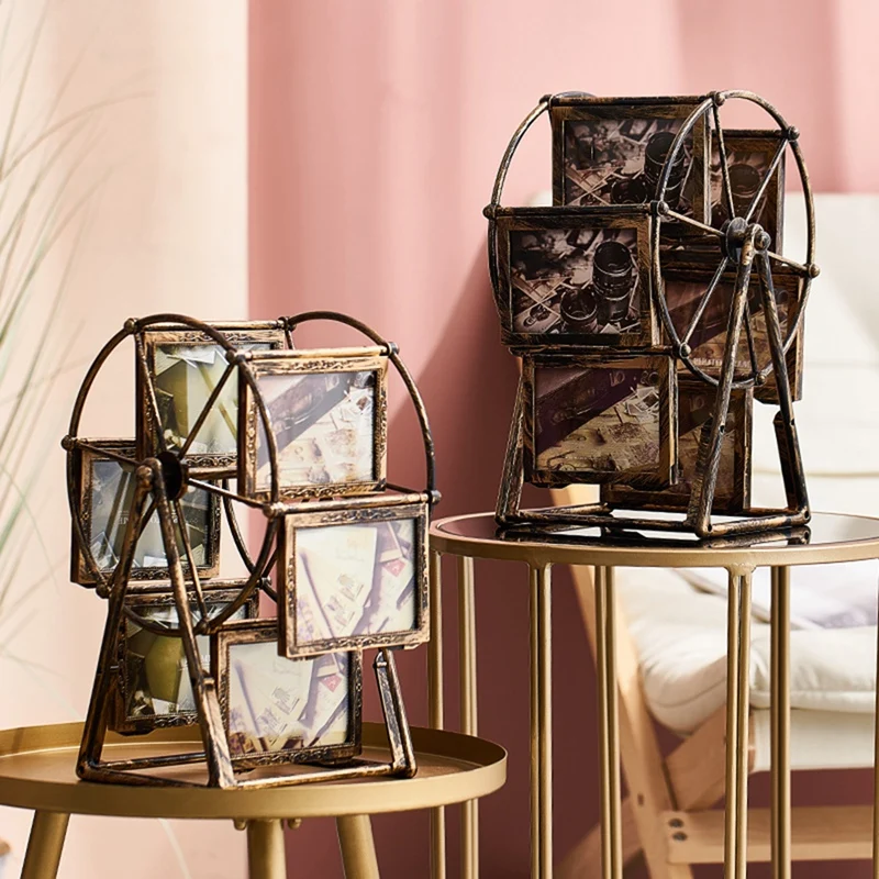 Rotating Windmills Wheel Picture Frame Photo Album Self Assembly Wedding Family Photograph Frame Home Desktop Decor A