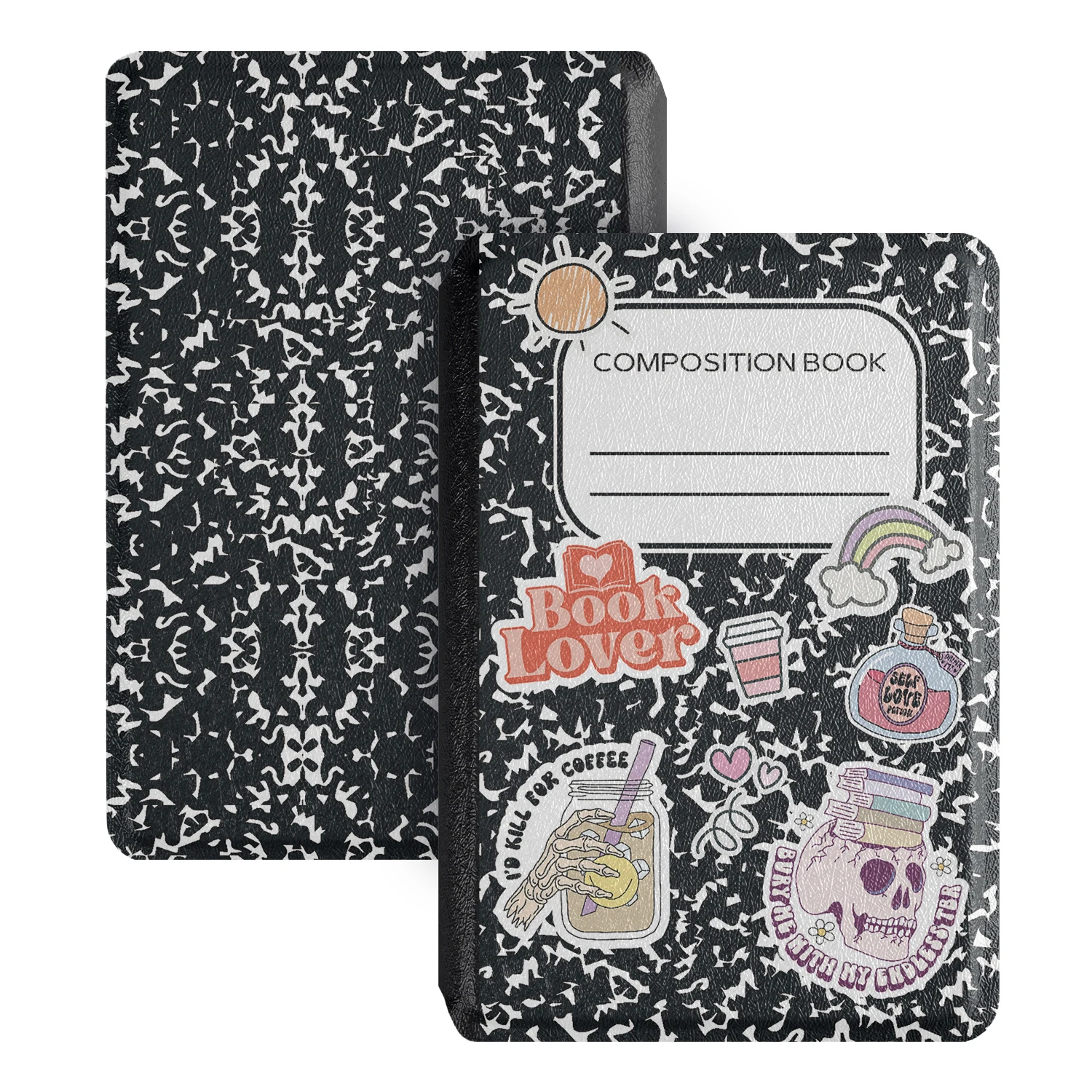 twosheep Composition Book Magnetische Hülle passend für XTEINK X4 X3, abnehmbare TPU-Schutzhülle mit transparenter Rückseite