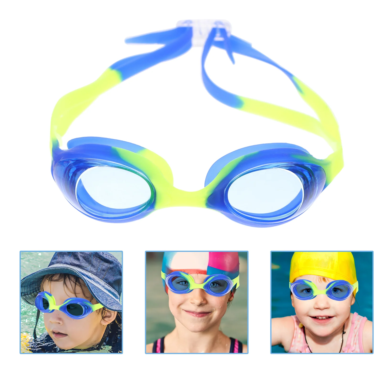 Kid Silicone Swim Goggles PC Anti-fog Lens Diving Glasses for Kids Teenagers and Adolescent goggles kids