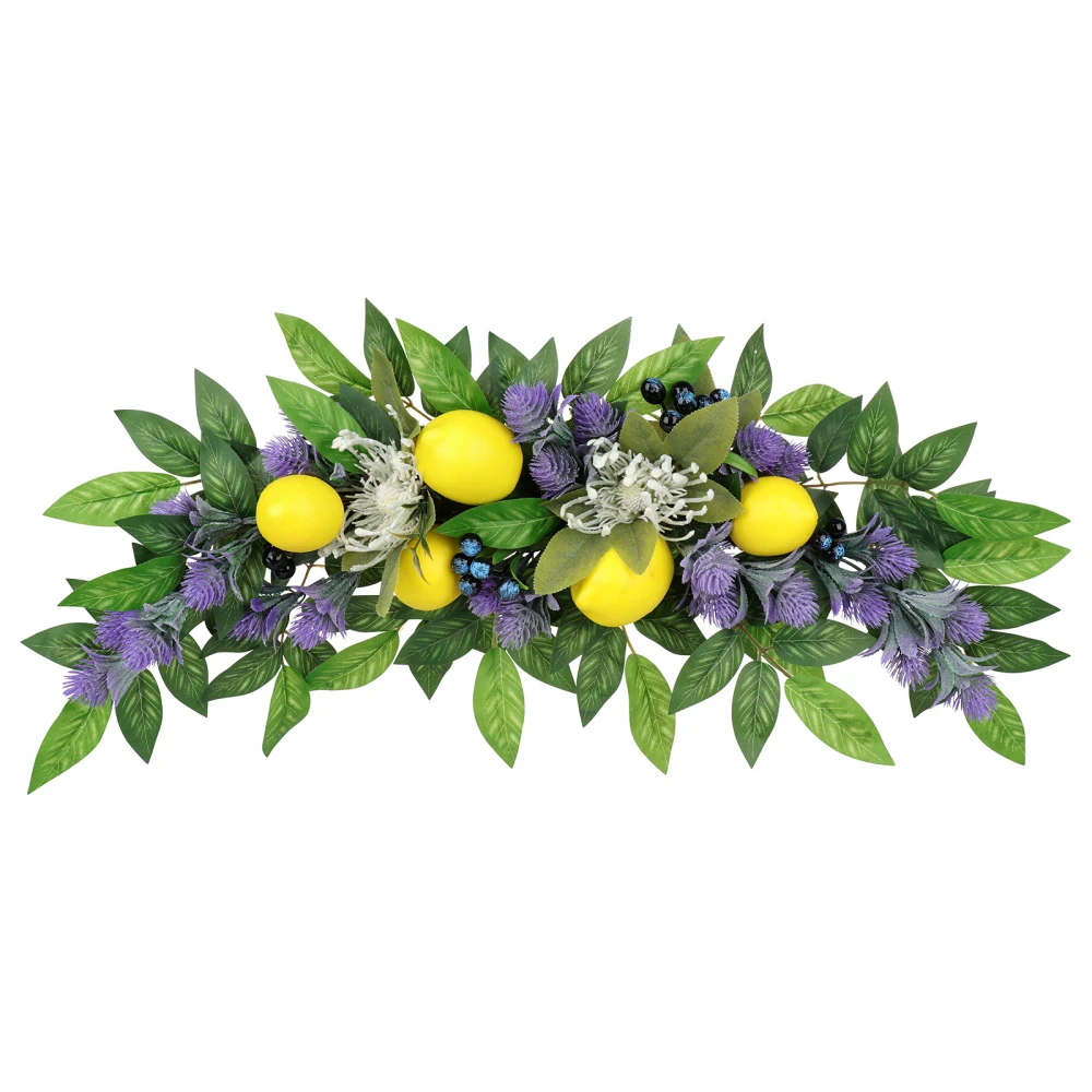 

Fake Lavender Lemon Door Lintel Wreath Wedding Arch Decoration Wall Hanging Artificial Flower Rattan Garland