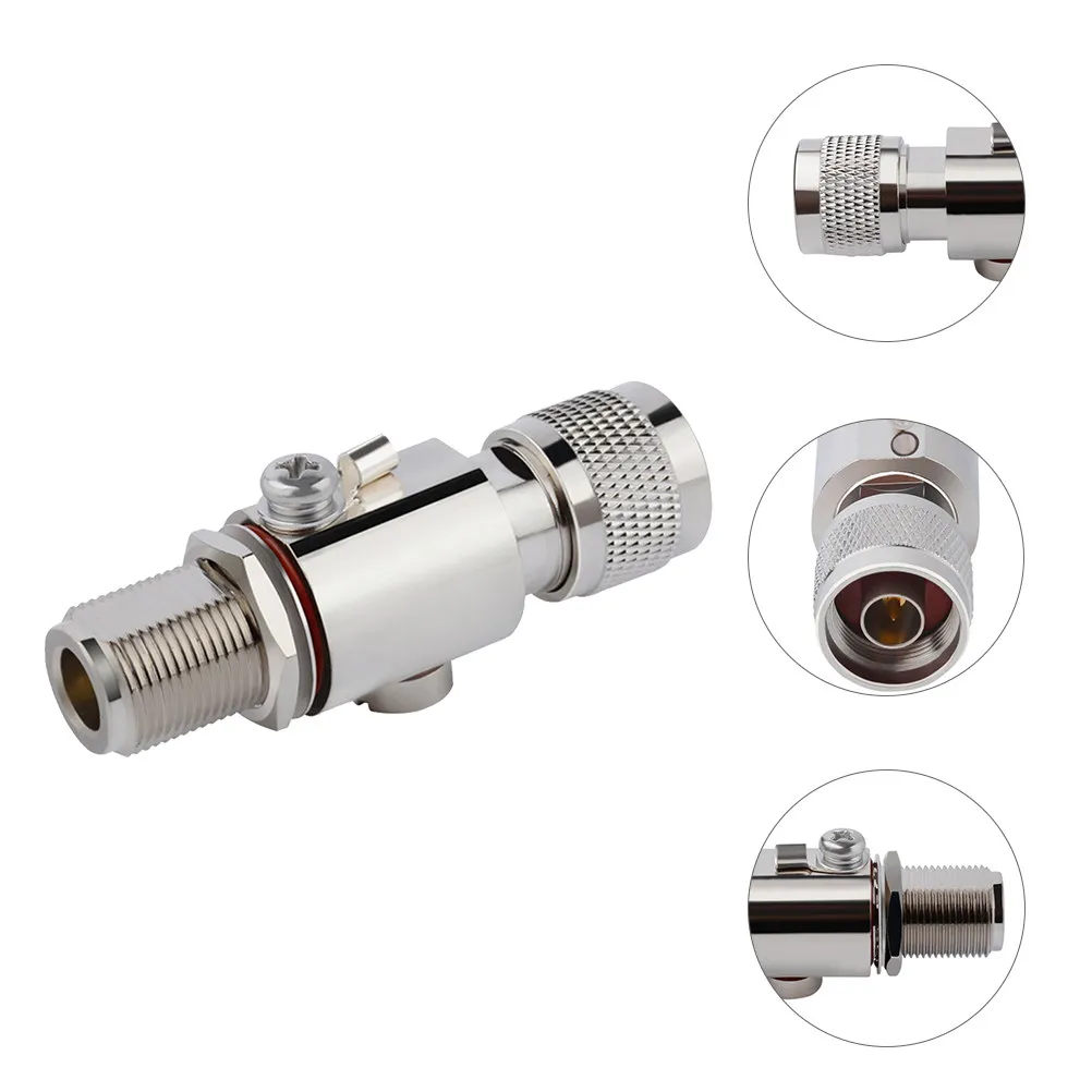 Coaxial N Type Thunder Arrestor Bulkhead Coaxial Surge Protector Dc to 3Ghz Low Loss Antenna Protection Device for WiFi Lte Ham
