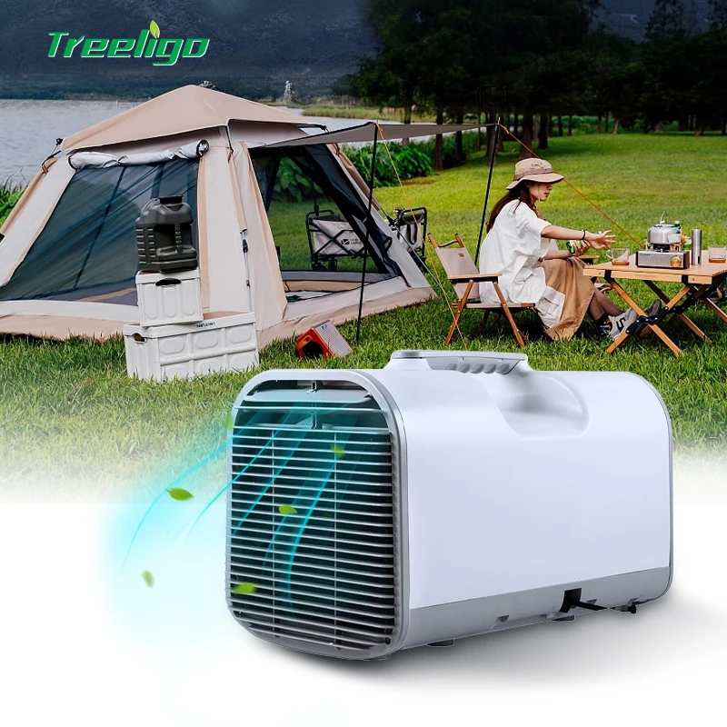 Treeligo-Aire acondicionado portátil para acampar al aire libre, 220V CA, 110V, para coche, SUV, RV, autocaravana