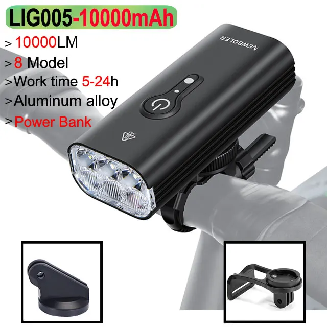 NEWBOLER 10000mAh Smart Fietslicht Voor 10000LM Fietslicht Waterdicht USB Opladen MTB Road Fietsen Lamp Fietsaccessoires