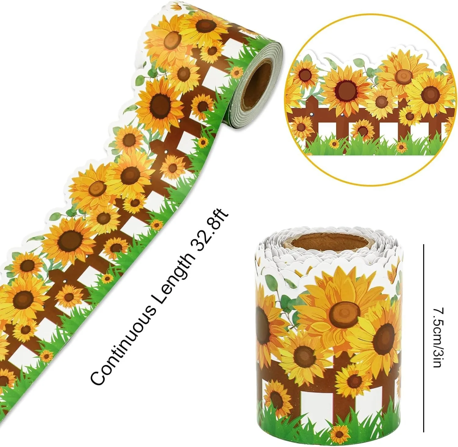 Wholesale Sunflower Blackboard Wallpaper Self Adhesive Border Wall Decals DIY Craft Art Decorative Stickers for Room Home Decor