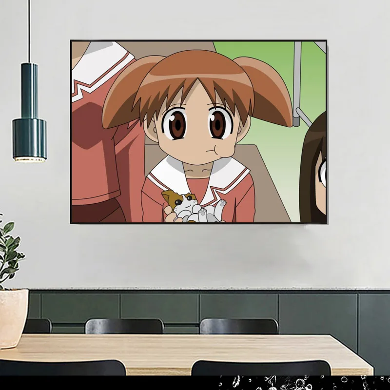 Azumanga Daioh ملصق جدار لغرفة المعيشة ملصق فني الديكور نسيج الساتان الألوان الزاهية لا الإطار موردن طباعة الجدار