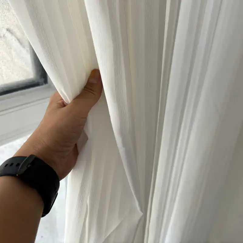 

New Vertical Blinds Sheer Curtains - Blackout & Light Filtering, White Illusion Window Scarf for Bay Windows, Voile Curtains