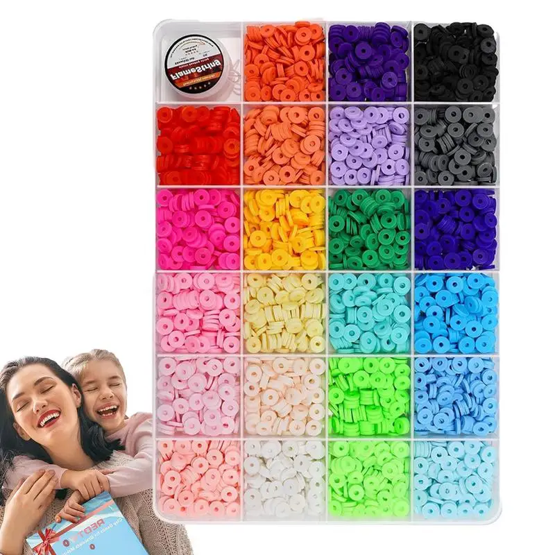 Grânulos coloridos da argila para DIY Jóias, Artes e Ofícios, Brincos, Tornozeleiras, Pulseiras, 2500Pcs