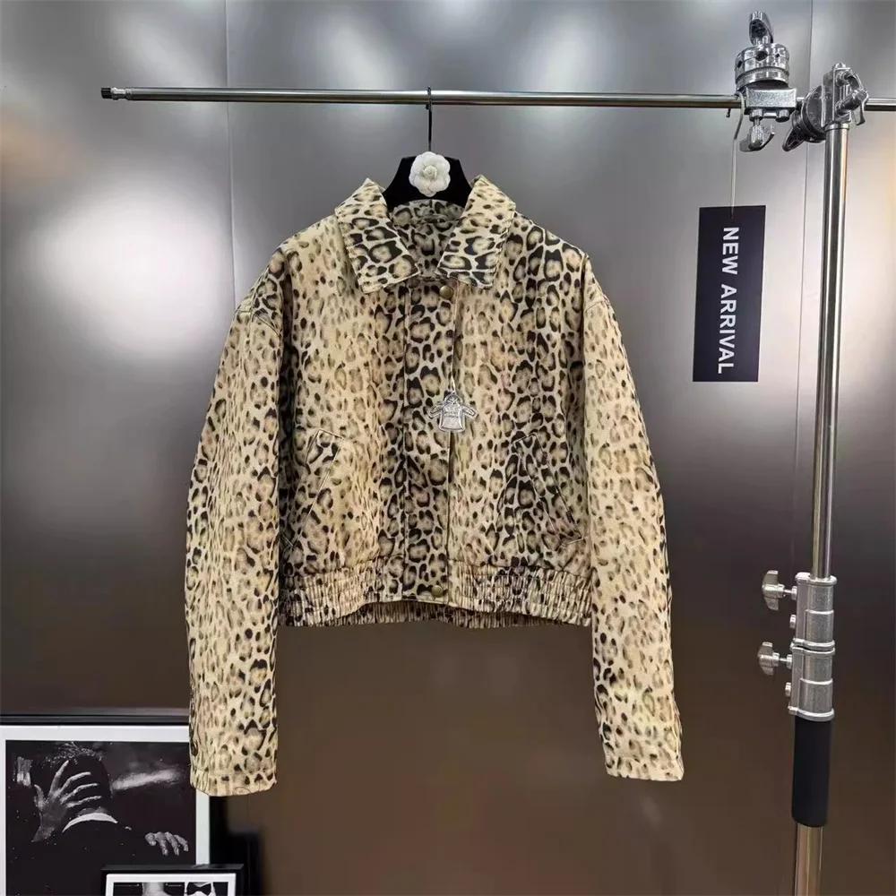 

2025 Women's Winter Leopard Print Coat, Pure Cotton, Printed, Casual Women's Down Jacket, Y2K New Fashion, High-Quality Coat bra