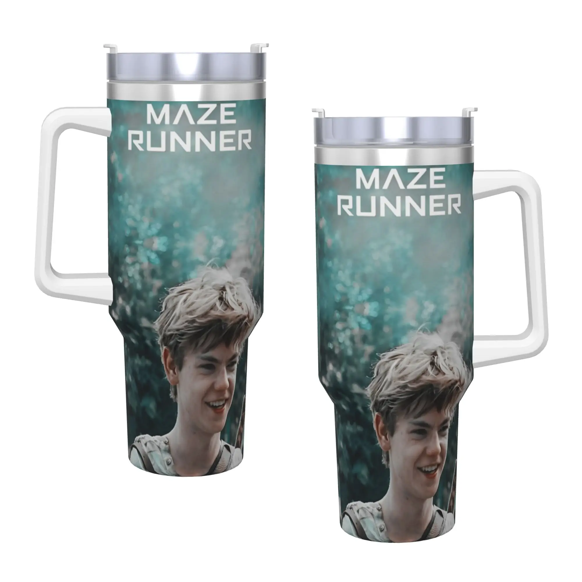 Stainless Steel Tumbler The Maze Runner Mugs Cup With Straws Newt X Thomas Cold Drink Water Bottle Portable 40oz Coffee Mug