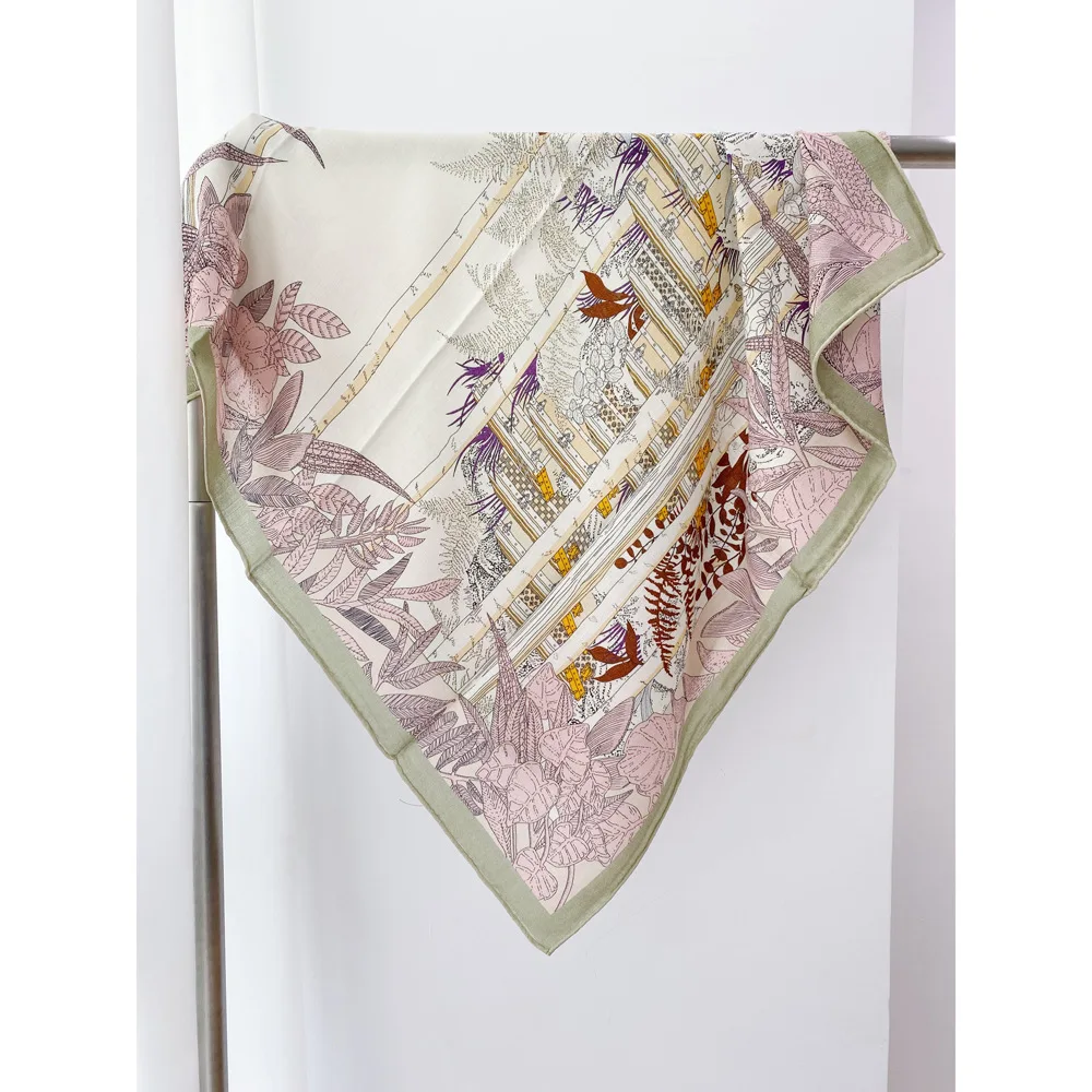 

Double Face Silk Wool Scarf Luxury Designer Hair Head Scarfs for Female Herms Rolled Shawls Winter Square Scarfs Christmas