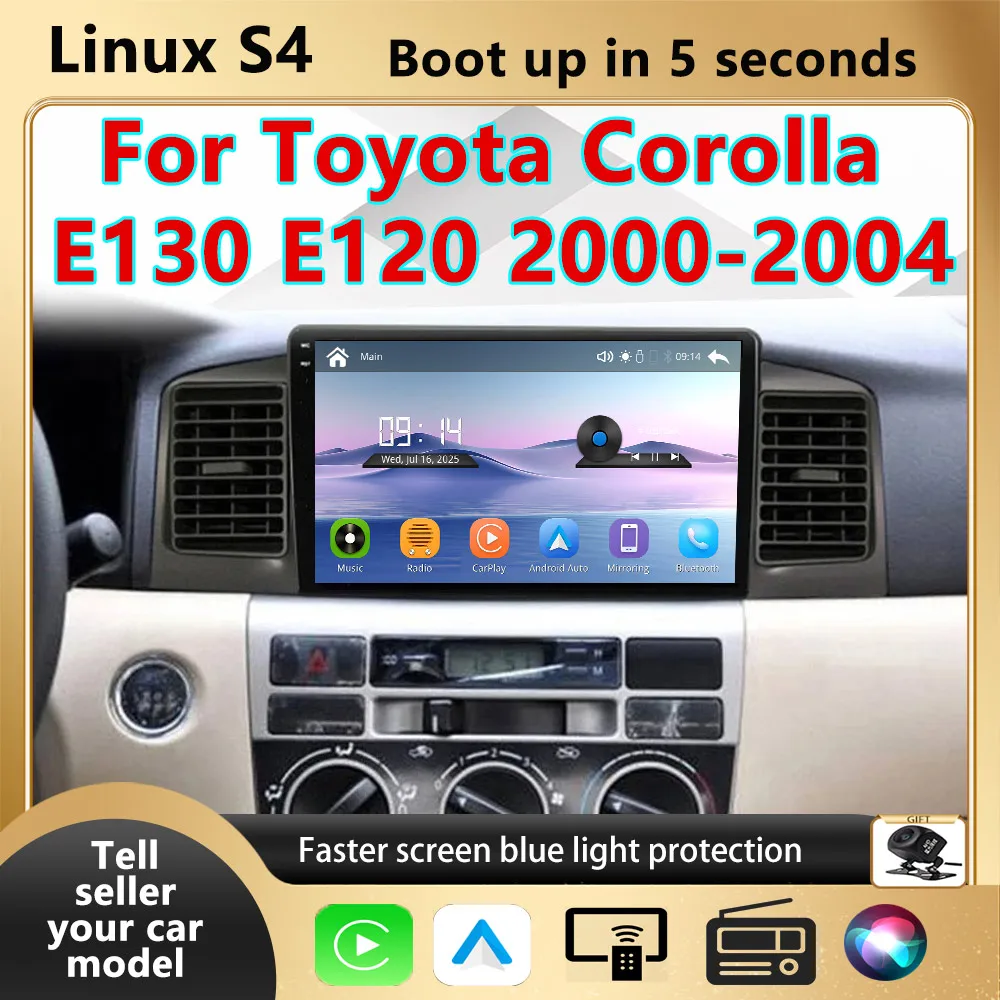 Modify For Toyota Corolla E130 E120 2000-2004 Wireless Carplay Car Multimedia Player Upgrade Touch Screen Android Auto Car play
