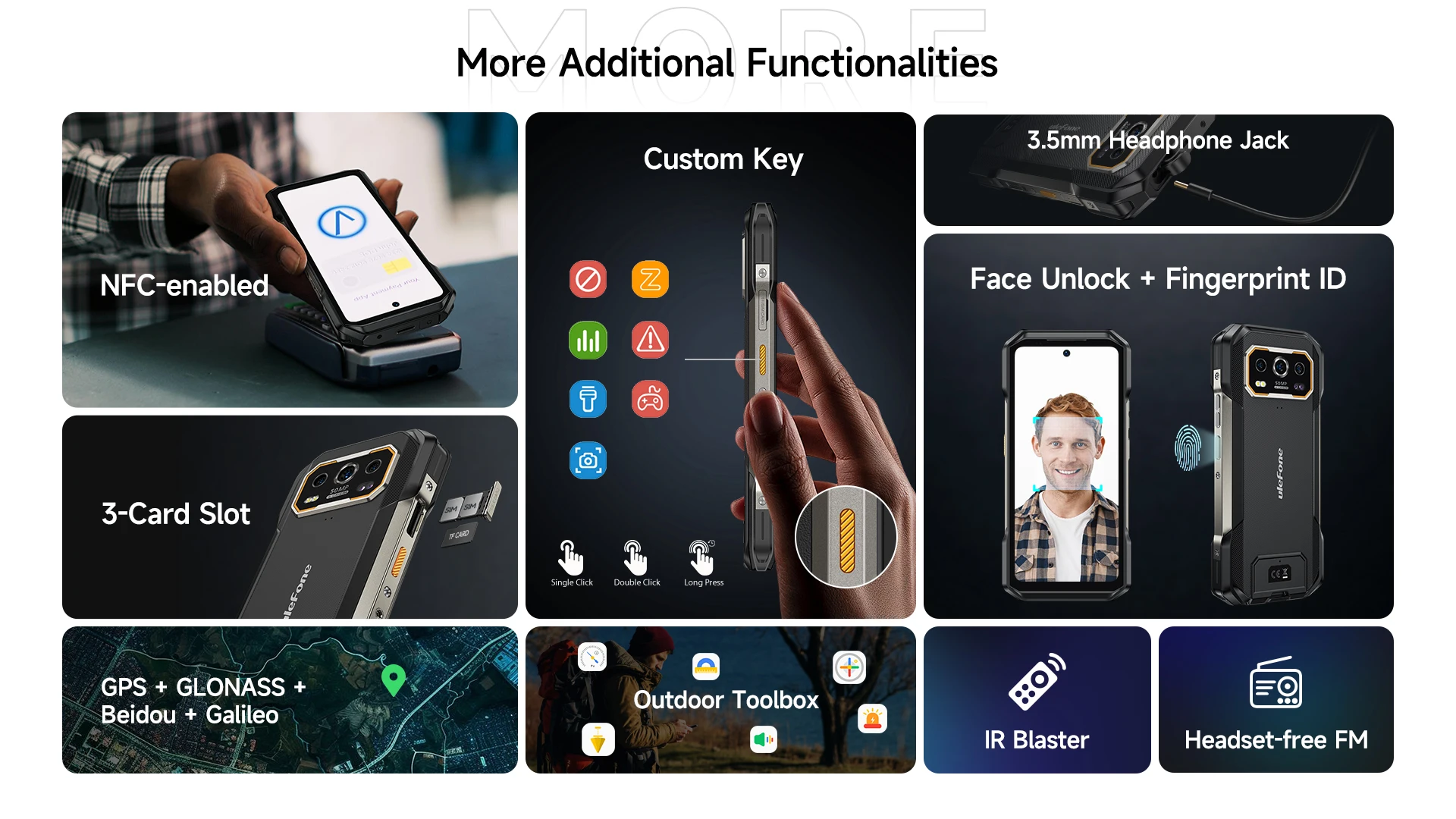 Ulefone Armor 27 Pro 5G Rugged Phone 10600mAh Smartphone Android 14 50MP Main Camera Up to 24GB+256GB NFC Mobile Phone
