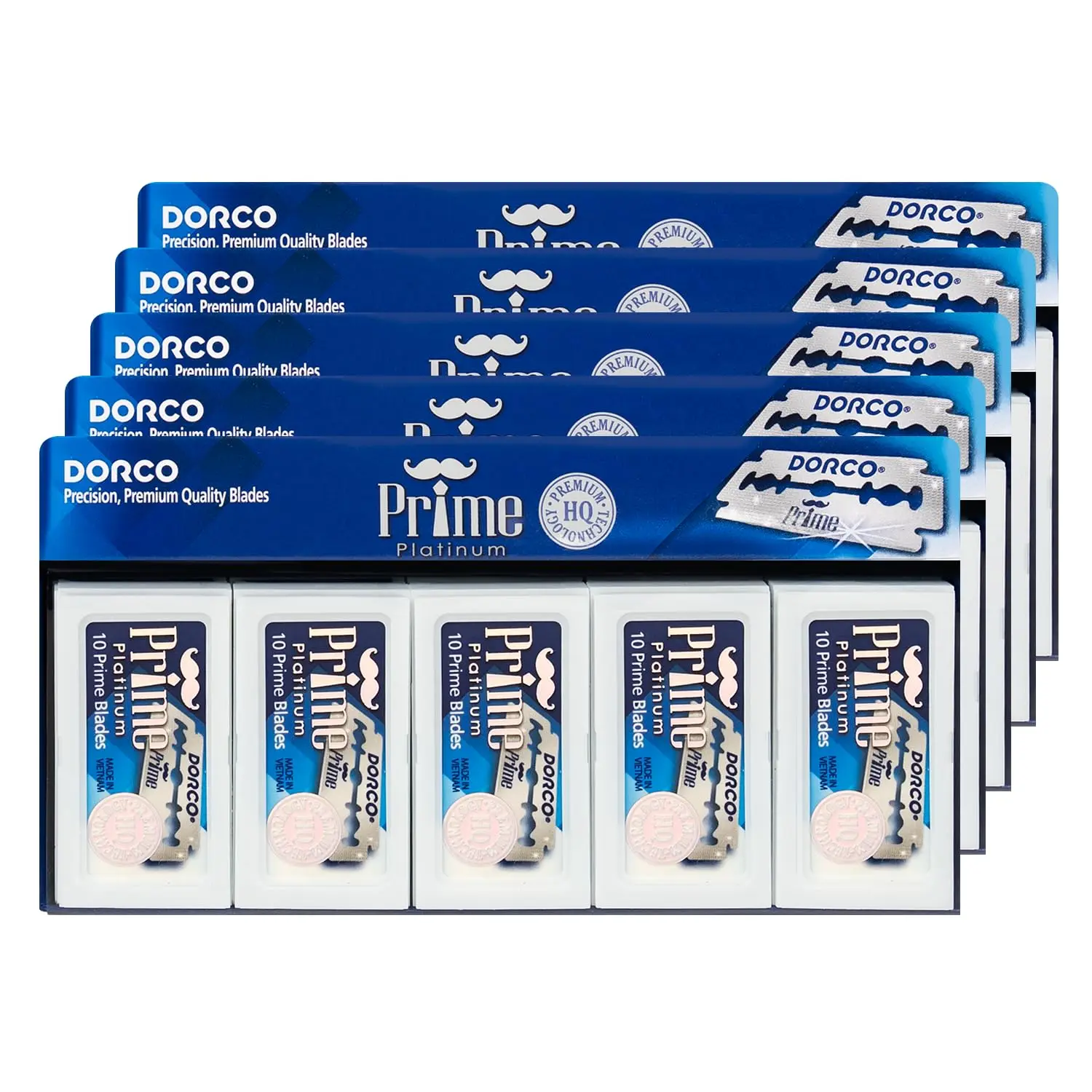 

Лезвия для бритвы Prime Platinum Extra Double Edge, 500 штук, из высококачественной нержавеющей стали для гладкого бритья