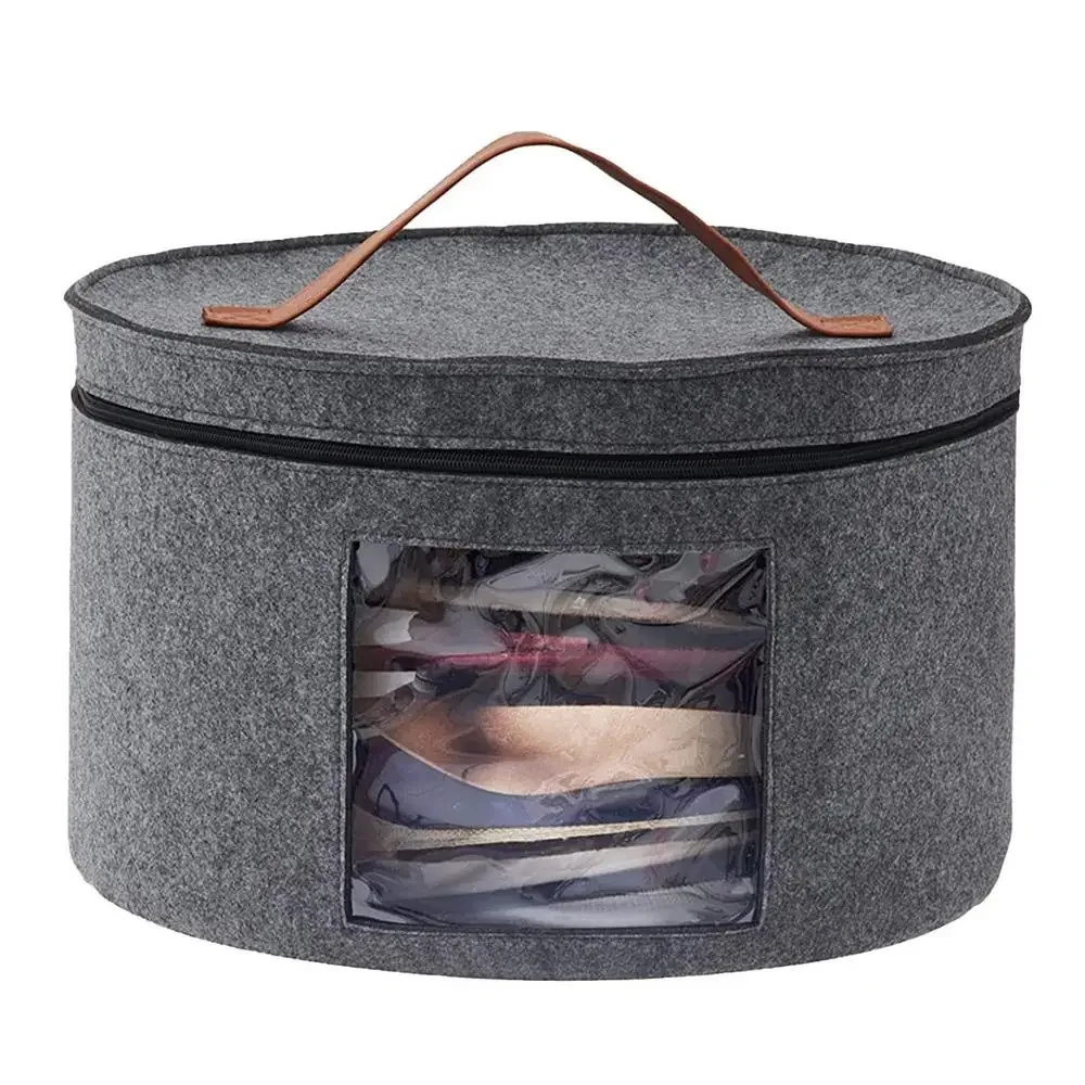 

Large Capacity Storage Box with Zippered Lid Multi Function Hat Storage Bucket Clothes Travel Case Storage Bins