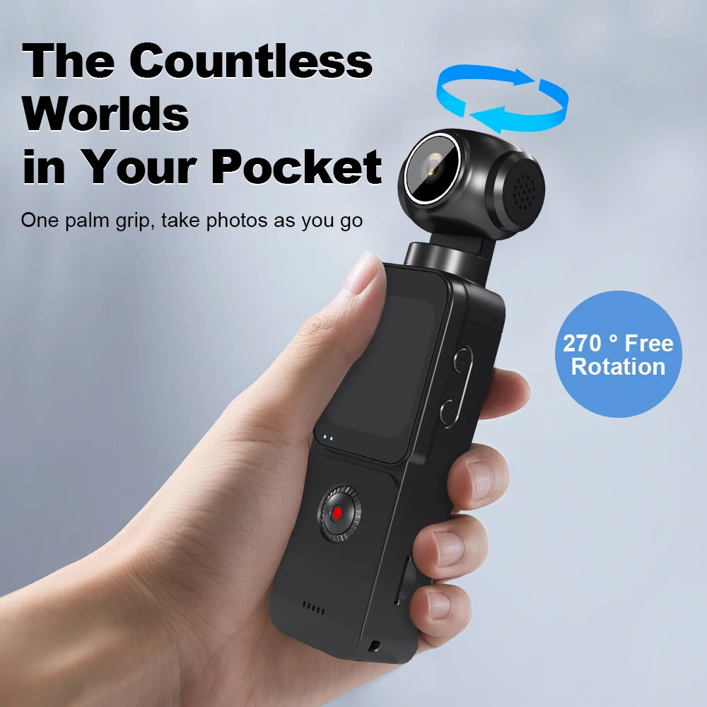 Domars 5K Ultra HD Action Camera With Mic 1.69 Inch Touch Screen 270° Rotatable For Outdoor Portable Sports Video Camera