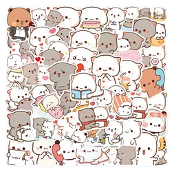 60Pcs Cartoon Cute Mitao Cat Stickers Waterproof Funny Cats Decals for Water Bottle Laptop Skateboard Luggage Kids Toys