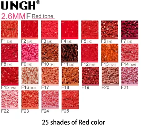 1000pcs 2.6mm Red Series Hama Beads, DIY Puzzle Handmade Craft, Only Beads No Tools