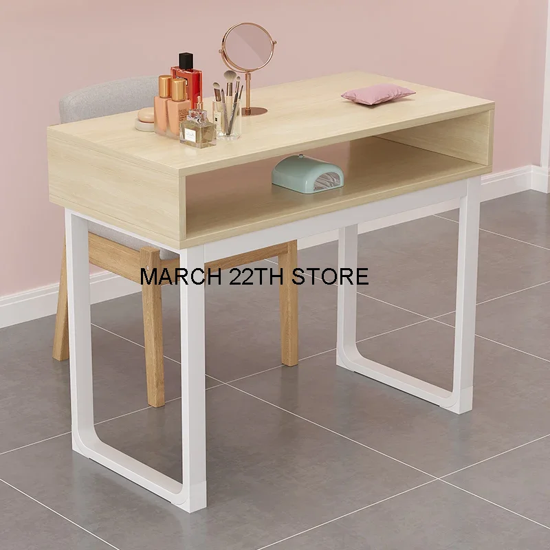 Wood Desk Manicure Nail Tables Makeup Professional White Modern Nail Tables Living Room Mesa Manicura Salon Furniture MR50NT